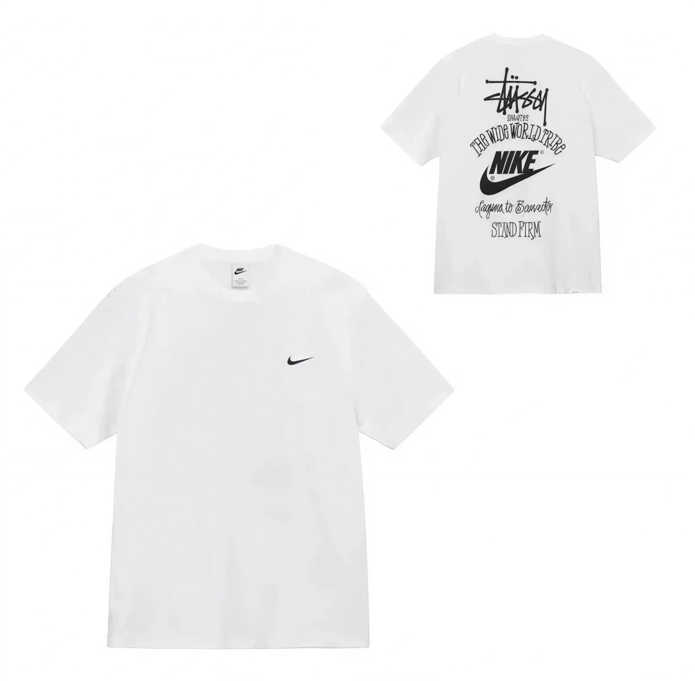 QQ截图20260427170616 STUSSY × NIKE バックプリント T シャツ ホワイト ルーズフィット - 画像 (1)